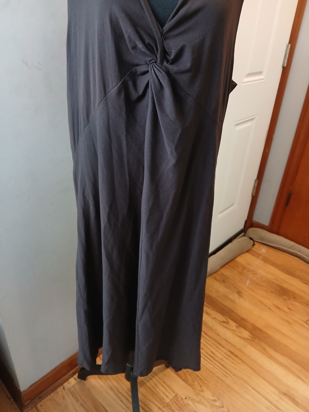 Eileen Fisher Brown Twist-Front V-Neck Maxi Dress Women's Size L - Picture 4 of 8